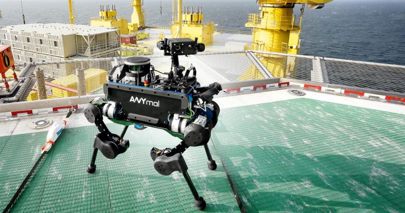ANYmal. A dog-like robot on an unmanned oil rig