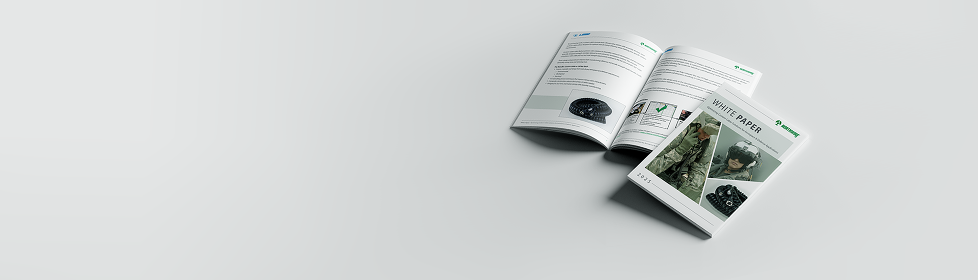 Banner with cover and sneak peak of white paper