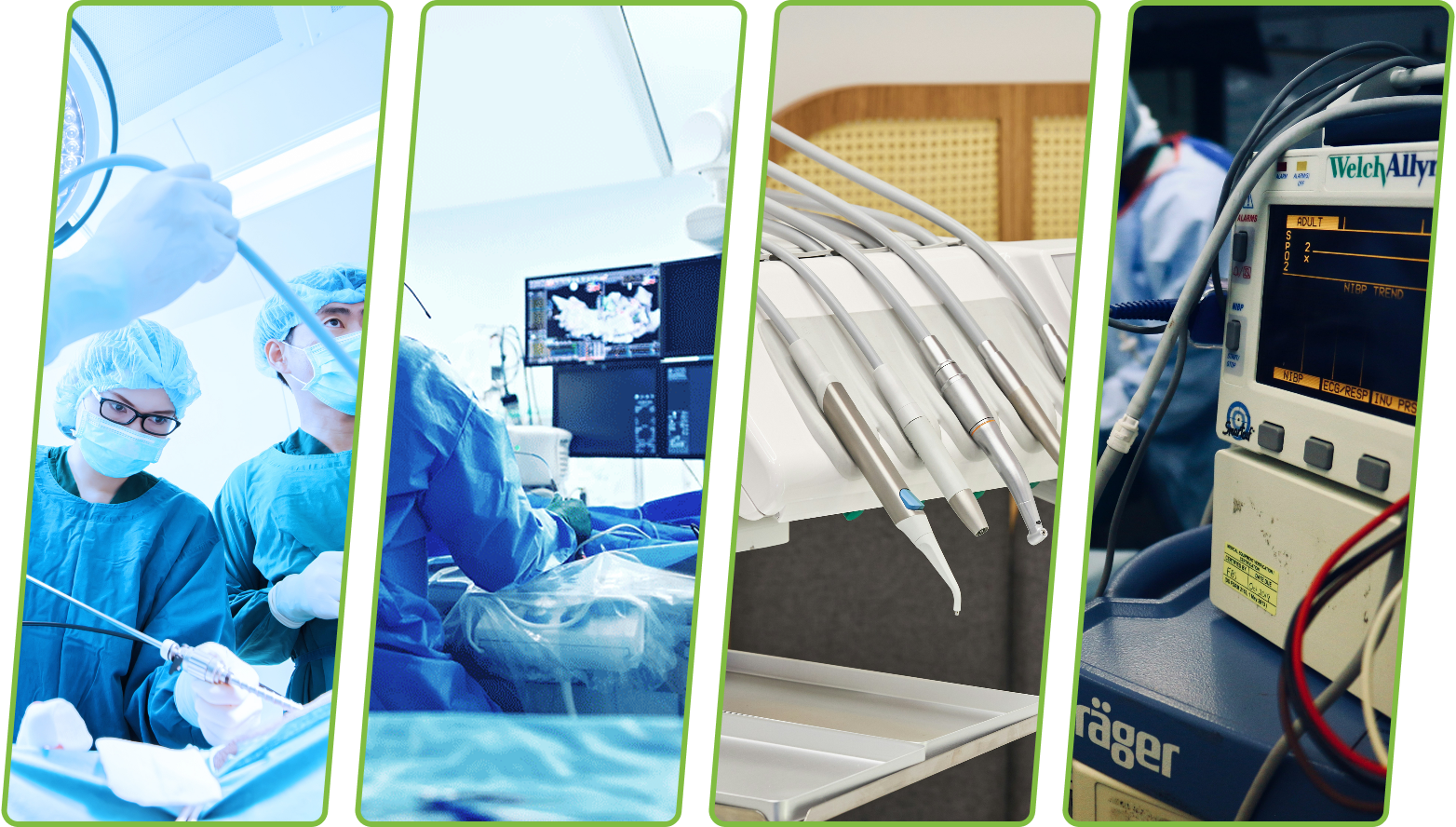 Different medical devices being used