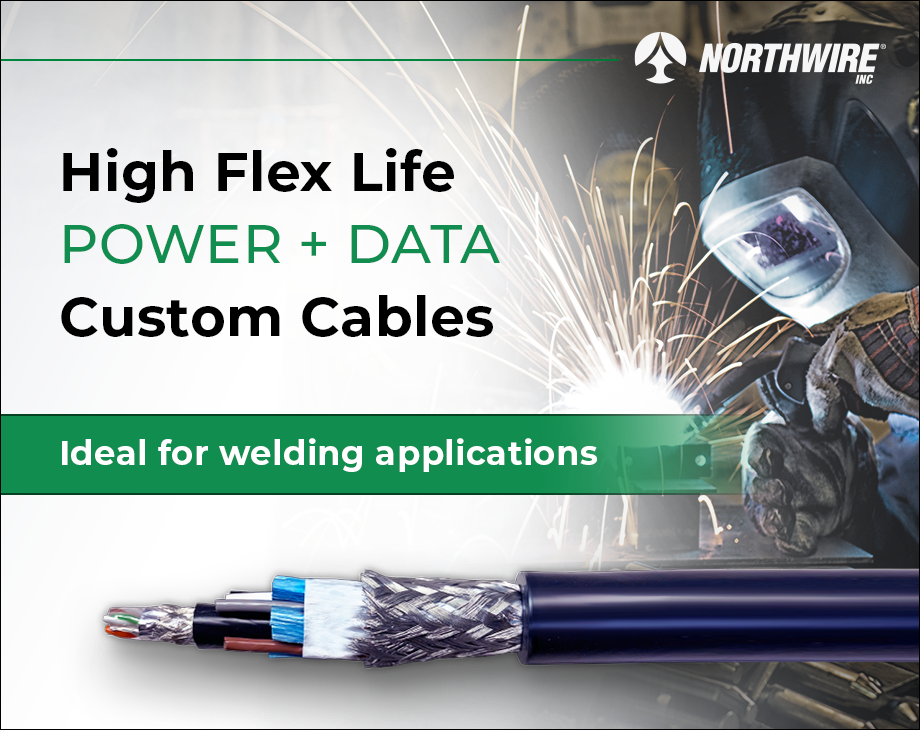 Power + Data cable with welder in the background