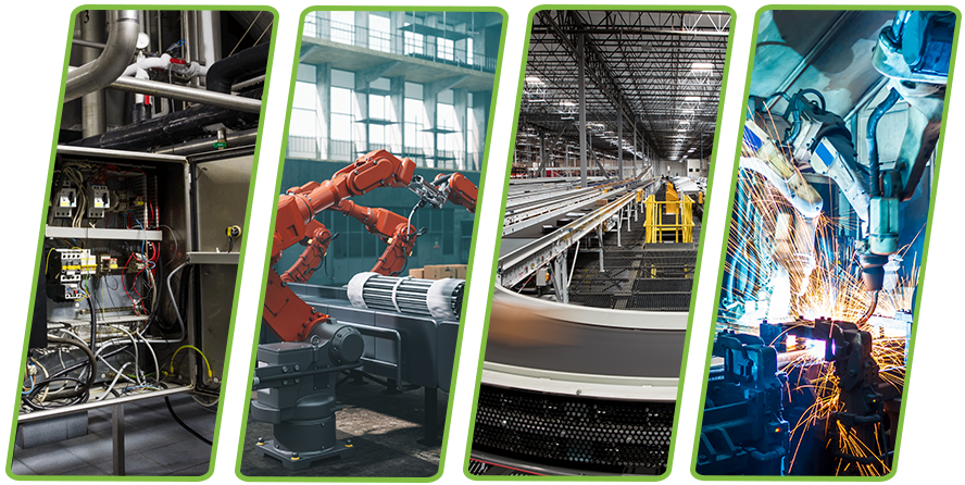 Four images of industrial automation applications