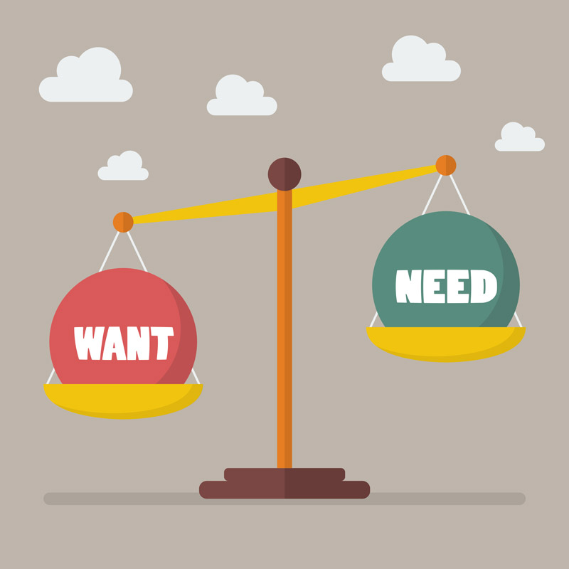 Balancing want versus need