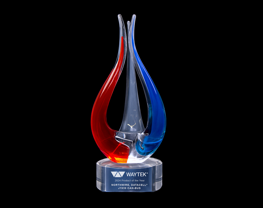 Waytek Award - black background - image+text